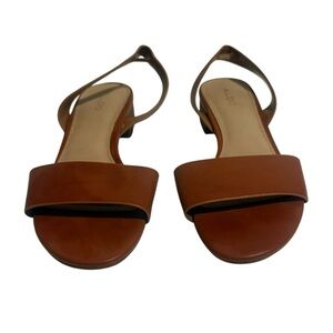 Aldo Women’s Dorenna Leather Slingback Sandals, Low Block Heel Size 7 - Cognac